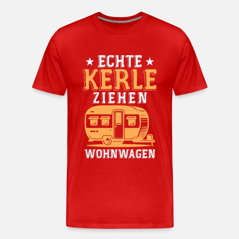 Echte kerle ziehen wohnwagen - Männer Premium Bio T-Shirt - Rot