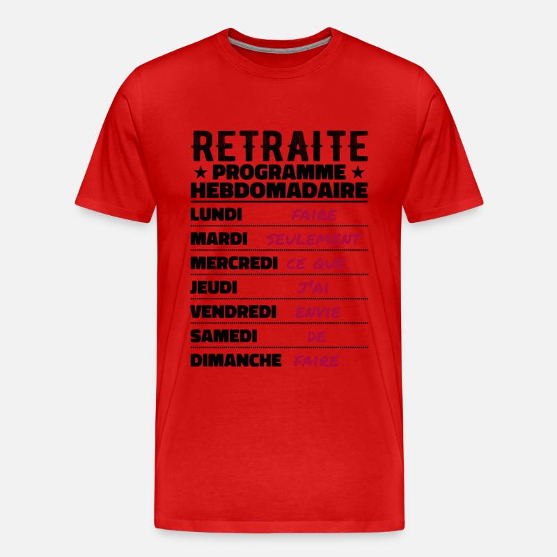 Retraite Programme Hebdomad Retraite Rigolo - T-shirt bio Premium Homme - rouge