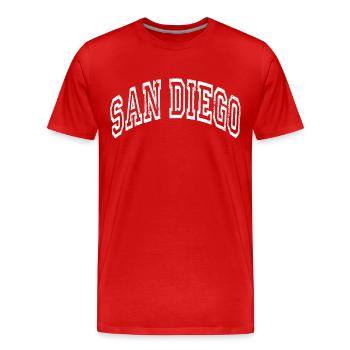 San Diego - Men's Premium Organic T-Shirt - red - Front - Damien (186cm)