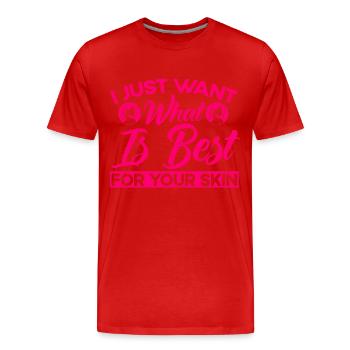 Kosmetikerin Gesichtsbehandlung Kosmetiker Geschen - Männer Premium Bio T-Shirt - Rot - Vorne - Damien (186cm)