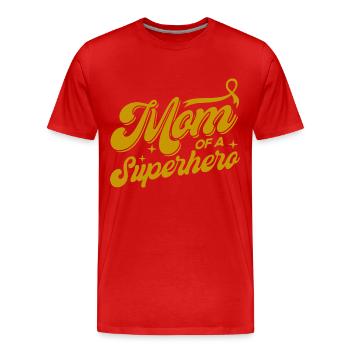 Survivant du cancer infantile - T-shirt bio Premium Homme - rouge - Devant - Damien (186cm)