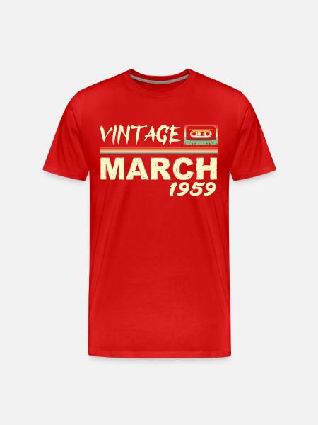 March 1959 - March 1959 - Men's Premium Organic T-Shirt - red