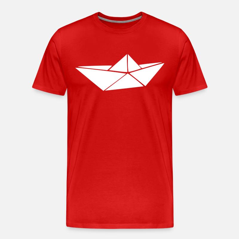 Paper Ship - Männer Premium Bio T-Shirt - Rot