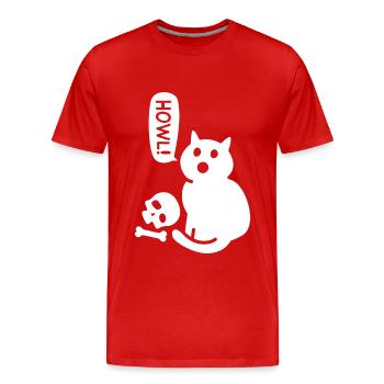 Howl of the Pussycat - Men's Premium Organic T-Shirt - red - Front - Damien (186cm)