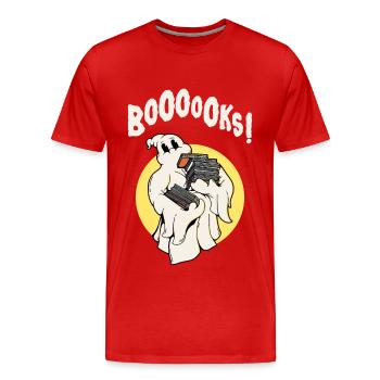 Drôle fantôme rat de bibliothèque Rat de bibliothèque Halloween - T-shirt bio Premium Homme - rouge - Devant - Damien (186cm)
