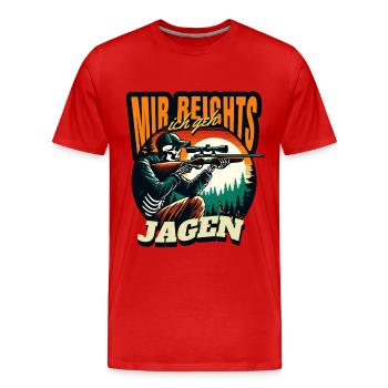 MIR REICHTS ICH GEH JAGEN - Männer Premium Bio T-Shirt - Rot - Vorne - Damien (186cm)