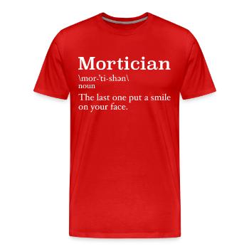 Mortician Definition Mortuary Science Student - Men's Premium Organic T-Shirt - red - Front - Damien (186cm)
