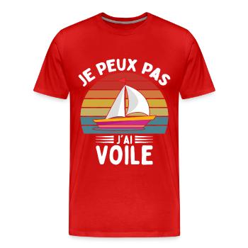 Je Peux Pas J'ai Voile - T-shirt bio Premium Homme - rouge - Devant - Damien (186cm)