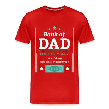 Bank von Papa - Männer Premium Bio T-Shirt - Rot - Vorne - Damien (186cm)