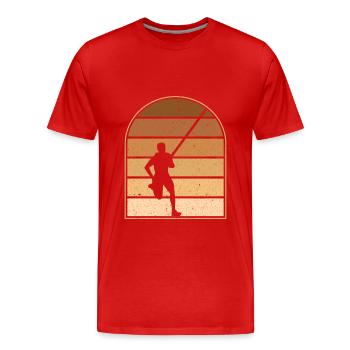 Stabhochspringer - Männer Premium Bio T-Shirt - Rot - Vorne - Damien (186cm)