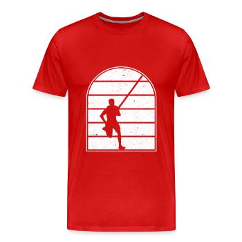 Saut à la perche - T-shirt bio Premium Homme - rouge - Devant - Damien (186cm)