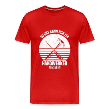 Maurer - Männer Premium Bio T-Shirt - Rot - Vorne - Damien (186cm)