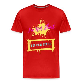 Je ne suis pas court Je suis amusant Taille Drôle Personne courte - T-shirt bio Premium Homme - rouge - Devant - Damien (186cm)