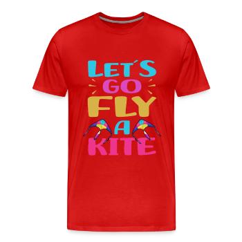 Cerf-volant - T-shirt bio Premium Homme - rouge - Devant - Damien (186cm)