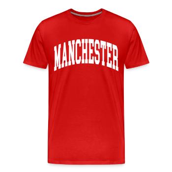 Manchester - Men's Premium Organic T-Shirt - red - Front - Damien (186cm)