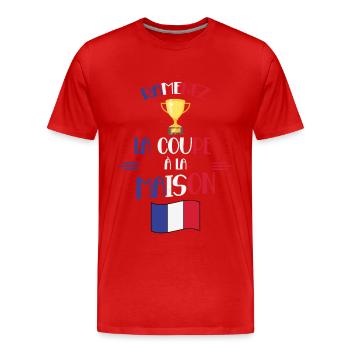 Ramenez La Coupe Cadeau Supporters Français - T-shirt bio Premium Homme - rouge - Devant - Damien (186cm)