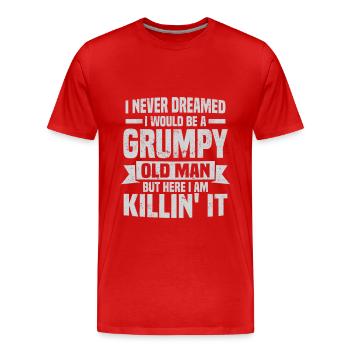 Vatertag - Männer Premium Bio T-Shirt - Rot - Vorne - Damien (186cm)