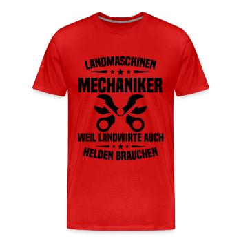 Mécanicien en machines agricoles Tracteur - T-shirt bio Premium Homme - rouge - Devant - Damien (186cm)