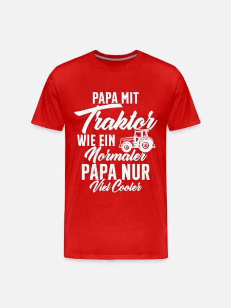 Tracteur Papa nit comme un - T-shirt bio Premium Homme - rouge