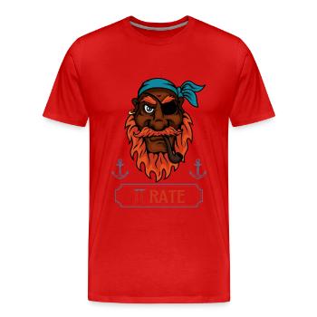 Pi Rate Math et Pirate Lover Design pour Pi Day - T-shirt bio Premium Homme - rouge - Devant - Damien (186cm)