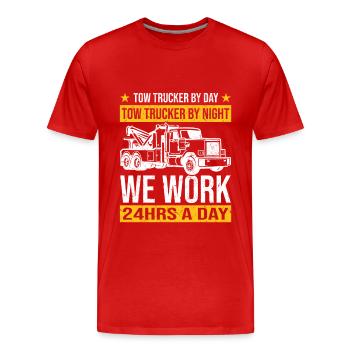 Abschleppwagen | Abschlepper Auto Panne Geschenke - Männer Premium Bio T-Shirt - Rot - Vorne - Damien (186cm)