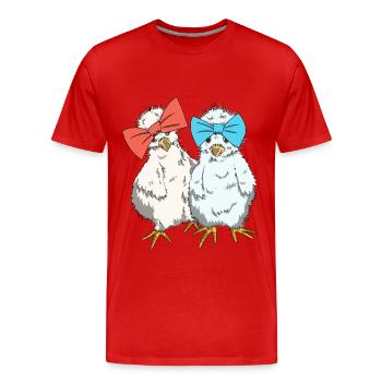 Poulets Soie Poulet Race Poulet Soie Poulets - T-shirt bio Premium Homme - rouge - Devant - Damien (186cm)