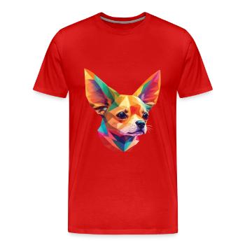 Chihuahua Hund tolles Hunde Design lustiges Tier - Männer Premium Bio T-Shirt - Rot - Vorne - Damien (186cm)