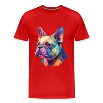 Französische Bulldogge Mama Hund Hunde Design - Männer Premium Bio T-Shirt - Rot - Vorne - Damien (186cm)