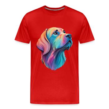 Labrador Hund - Liebevoller Vierbeiner Design - Männer Premium Bio T-Shirt - Rot - Vorne - Damien (186cm)