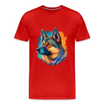 Meilleur ami et chien du berger allemand - T-shirt bio Premium Homme - rouge - Devant - Damien (186cm)
