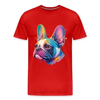 Bouledogue Français Fidèles Chiens Ami Chien - T-shirt bio Premium Homme - rouge - Devant - Damien (186cm)