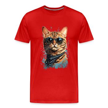 Cool Bengal Cat Exotic Cat Design - T-shirt bio Premium Homme - rouge - Devant - Damien (186cm)