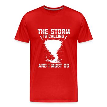 Sturmjäger Shirts | Unwetter Sturm Blitz Geschenke - Männer Premium Bio T-Shirt - Rot - Vorne - Damien (186cm)