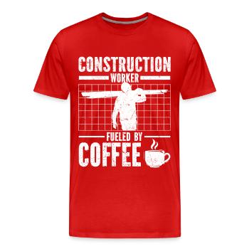 Handwerker - Männer Premium Bio T-Shirt - Rot - Vorne - Damien (186cm)