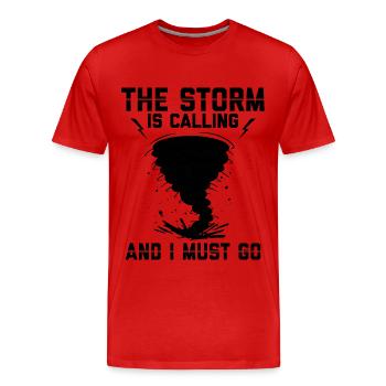 Sturmjäger Shirts | Unwetter Sturm Blitz Geschenke - Männer Premium Bio T-Shirt - Rot - Vorne - Damien (186cm)