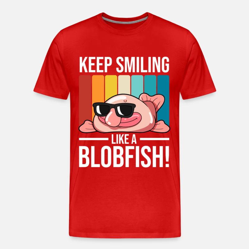 Blobfisch - Männer Premium Bio T-Shirt - Rot