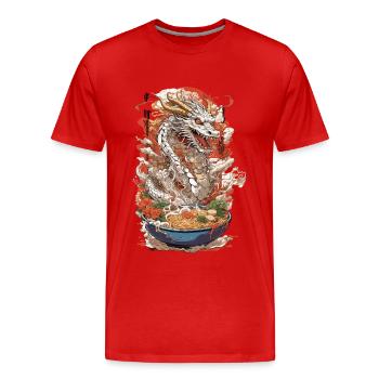 Ramen Drachen Anime Essenskunst Manga Design - Männer Premium Bio T-Shirt - Rot - Vorne - Damien (186cm)