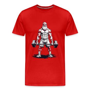 Senior Weight Training Bodybuilding Grandpa Strength - Men's Premium Organic T-Shirt - red - Front - Damien (186cm)