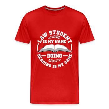Anwalt - Männer Premium Bio T-Shirt - Rot - Vorne - Damien (186cm)