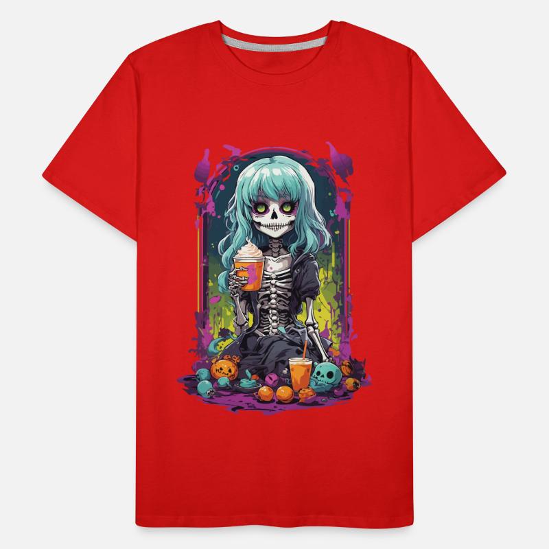 Gothic Pumpkin Spice latte skeleton eGirl Design Men's Premium Organic T-Shirt
