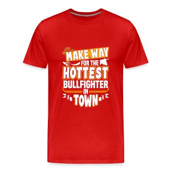 Rodeo - Männer Premium Bio T-Shirt - Rot - Vorne - Damien (186cm)
