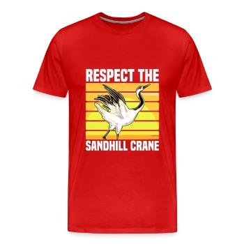 Kanadischer Kranich - Männer Premium Bio T-Shirt - Rot - Vorne - Damien (186cm)