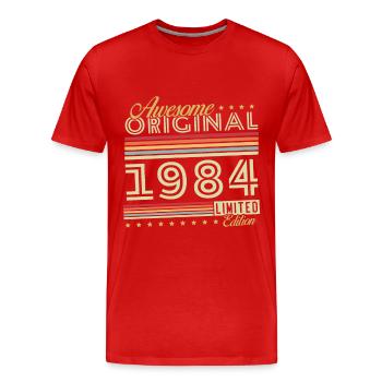 Vinatge 1984 Geburtstagsgeschenk - Männer Premium Bio T-Shirt - Rot - Vorne - Damien (186cm)