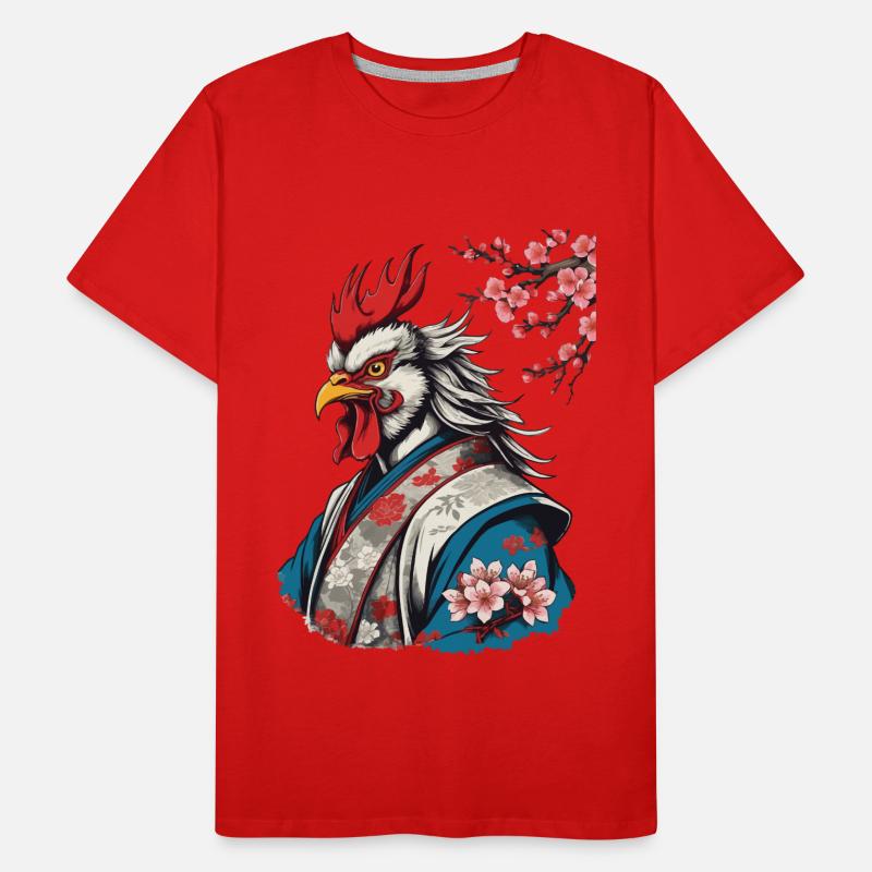 Samouraï dans un design rétro de style ukiyo-e T-shirt bio Premium Homme