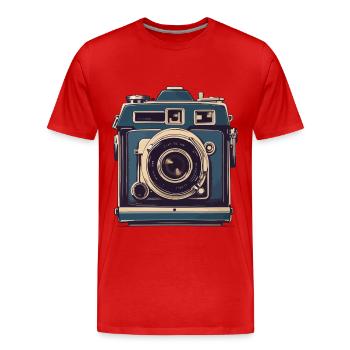 Vintage Fotokamera Aesthetic Retro Fotoapparat - Männer Premium Bio T-Shirt - Rot - Vorne - Damien (186cm)