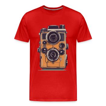 Appareil photo vintage esthétique rétro appareil photo - T-shirt bio Premium Homme - rouge - Devant - Damien (186cm)