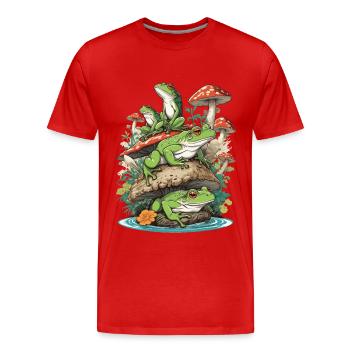 Frog Streetwear Aesthetic Vintage Design - Men's Premium Organic T-Shirt - red - Front - Damien (186cm)