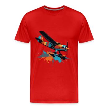 Maquette d’avion Pilote d’avion Hobby Airplane - T-shirt bio Premium Homme - rouge - Devant - Damien (186cm)