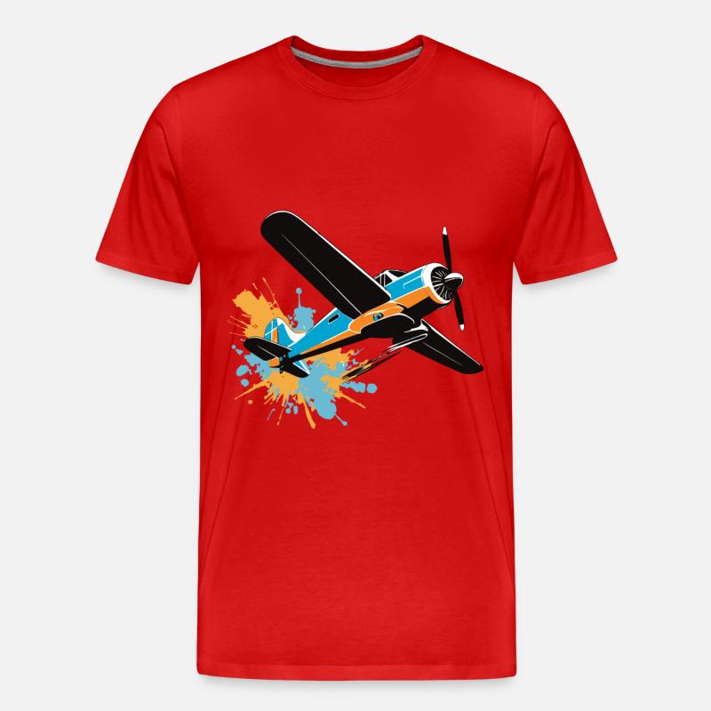 Modellflugzeug Pilot Flugzeug Hobby Design - Männer Premium Bio T-Shirt - Rot