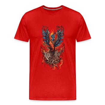 Ikonisches Fabelwesen Phönix Vogel Streetwear - Männer Premium Bio T-Shirt - Rot - Vorne - Damien (186cm)